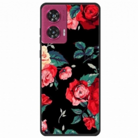 Cover Motorola Edge 50 Fusion Bloemen Bescherming Hoesje