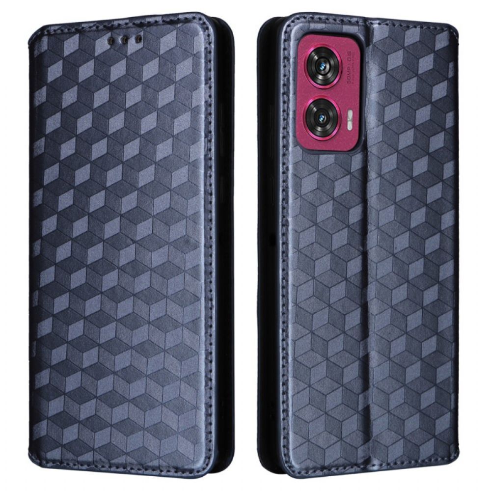 Folio-hoesje Motorola Edge 50 Fusion 3d-diamanten Bescherming Hoesje