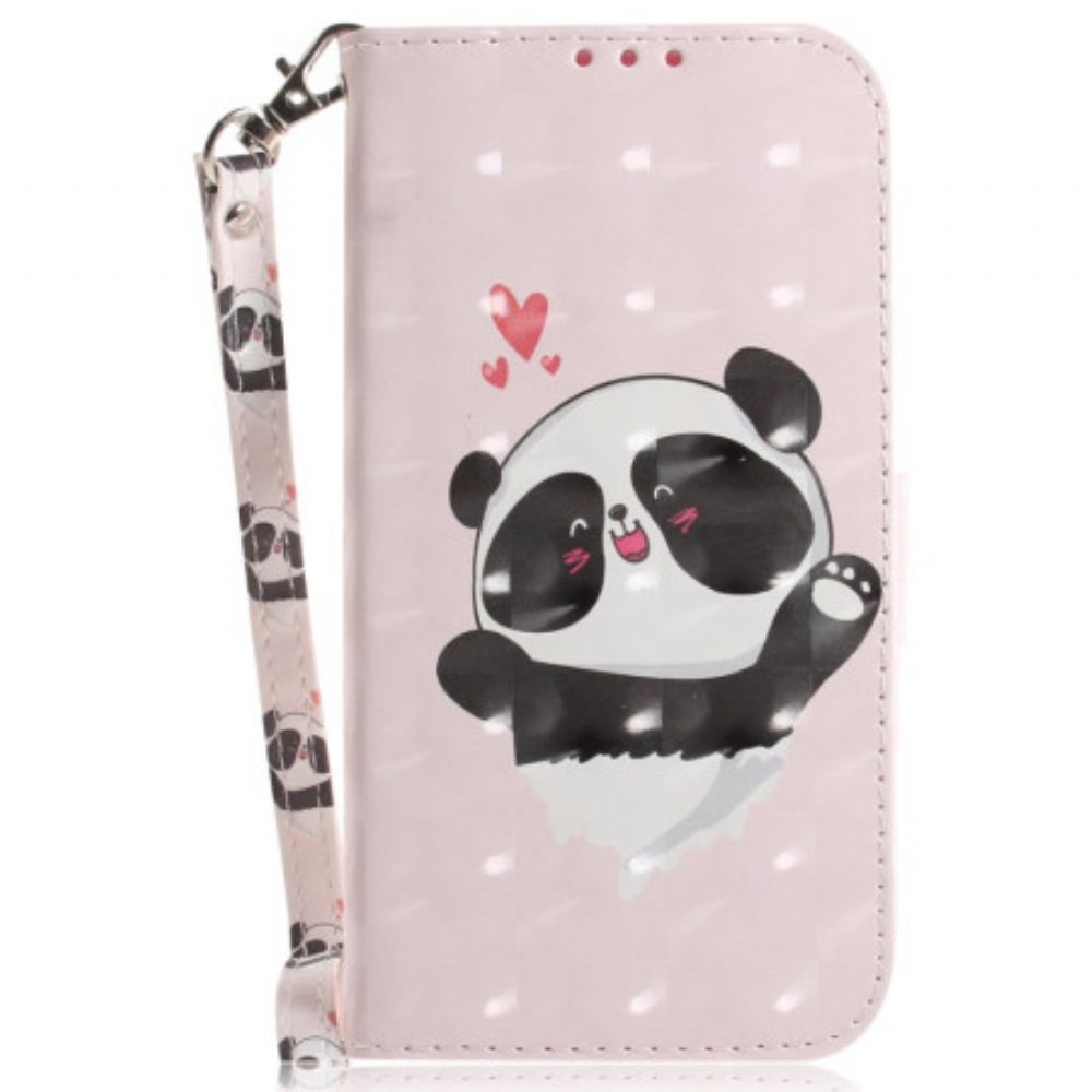 Folio-hoesje Motorola Edge 50 Fusion Panda Love Met Riem