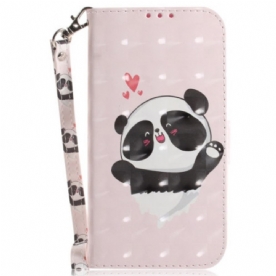 Folio-hoesje Motorola Edge 50 Fusion Panda Love Met Riem