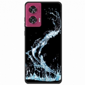 Hoesje Motorola Edge 50 Fusion Blauwe Waterdruppels