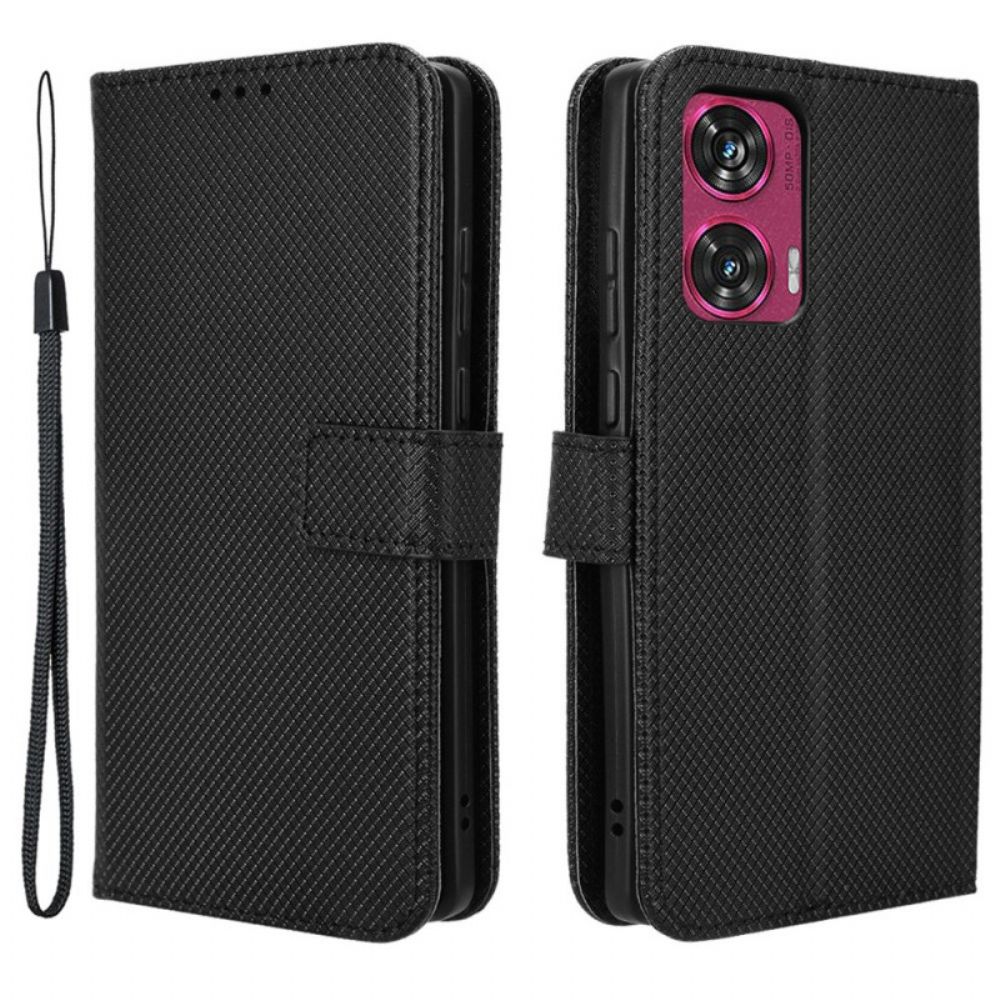 Leren Hoesje Voor Motorola Edge 50 Fusion Strappunten