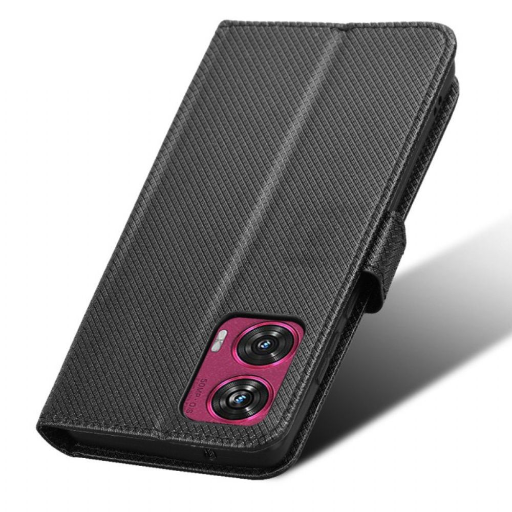 Leren Hoesje Voor Motorola Edge 50 Fusion Strappunten