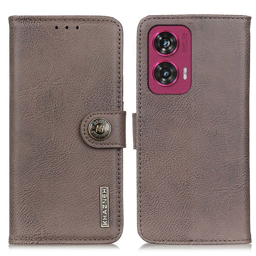 Leren Hoesje Voor Motorola Edge 50 Fusion Vintage Stijl Khazneh