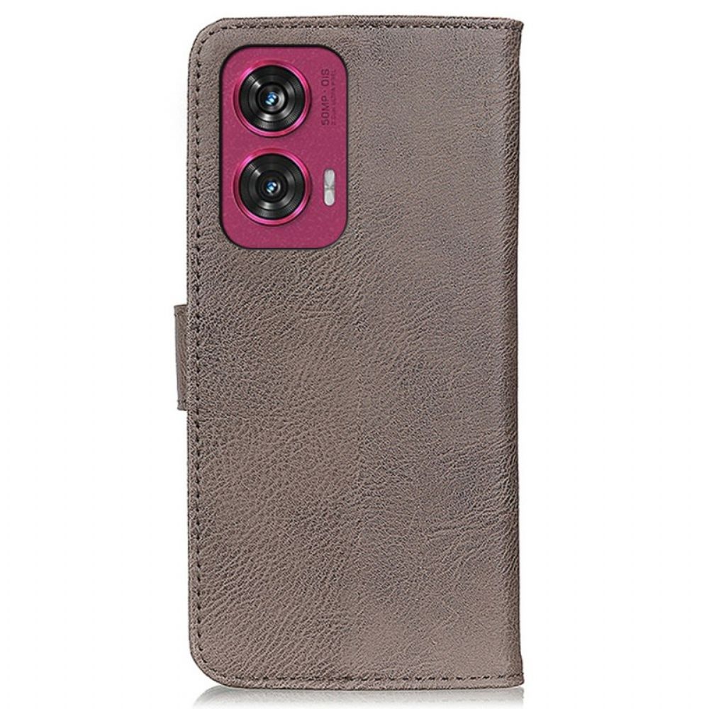 Leren Hoesje Voor Motorola Edge 50 Fusion Vintage Stijl Khazneh