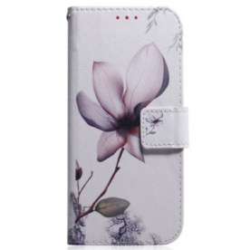 Leren Hoesje Honor 200 Roze Bloem