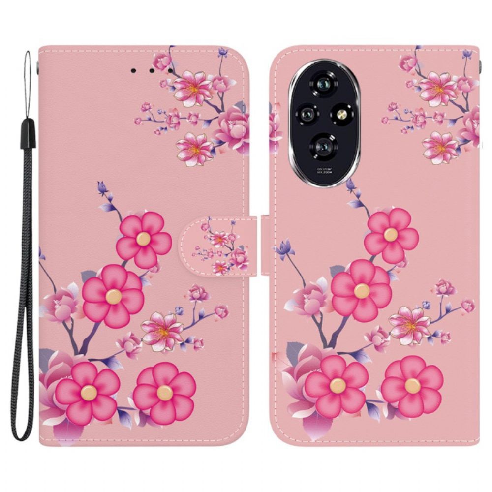 Leren Hoesje Honor 200 Sakura Met Riem