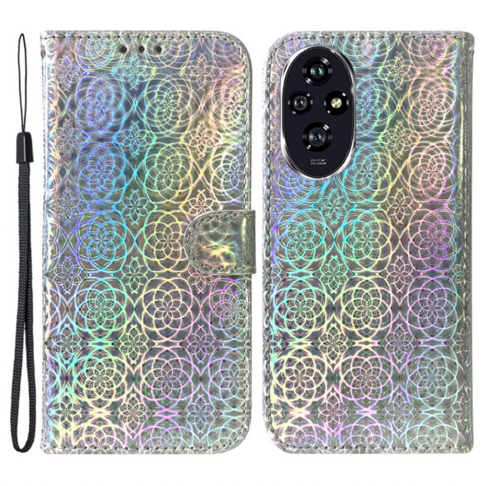 Leren Hoesje Voor Honor 200 Discostijl Met Bandjes