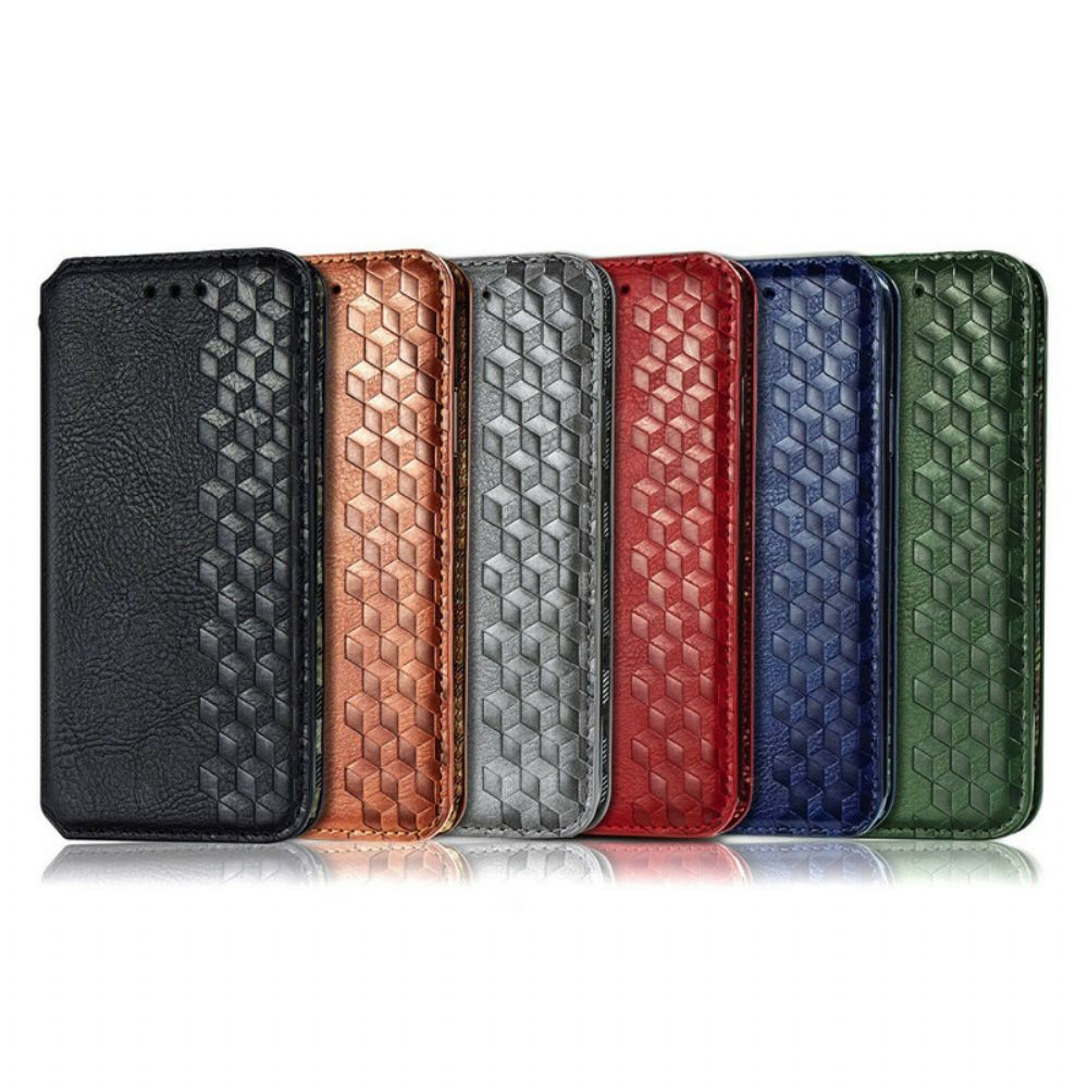 Bescherming Hoesje voor iPhone 13 Folio-hoesje Diamant Textuur Leereffect