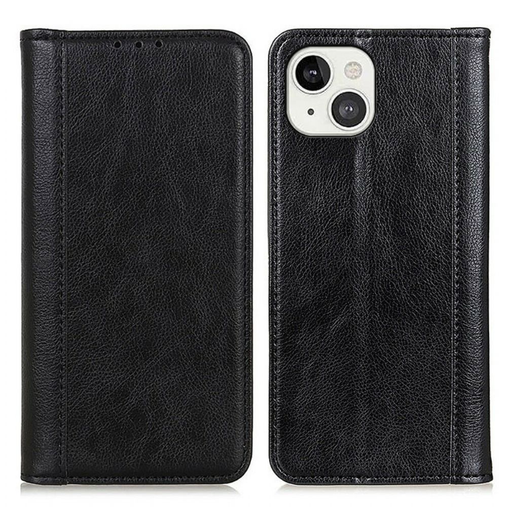 Bescherming Hoesje voor iPhone 13 Folio-hoesje Elegance Split Litchi Leer