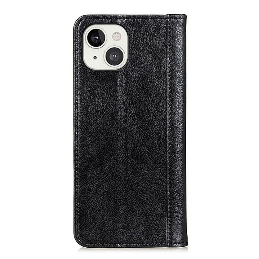 Bescherming Hoesje voor iPhone 13 Folio-hoesje Elegance Split Litchi Leer