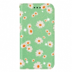 Bescherming Hoesje voor iPhone 13 Folio-hoesje Kunstleer Madeliefjes