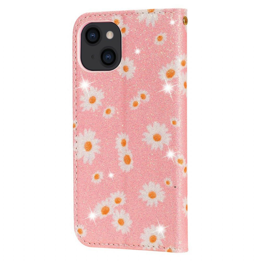 Bescherming Hoesje voor iPhone 13 Folio-hoesje Kunstleer Madeliefjes