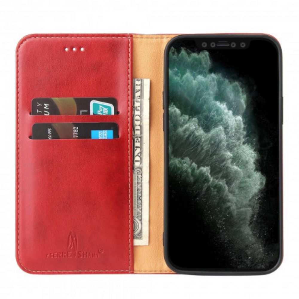 Bescherming Hoesje voor iPhone 13 Folio-hoesje Ledertextuur