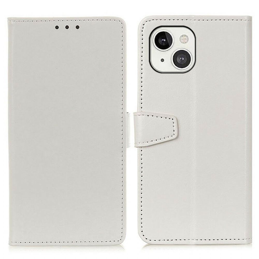 Flip Case voor iPhone 13 Eenvoudig Glanzend Leereffect