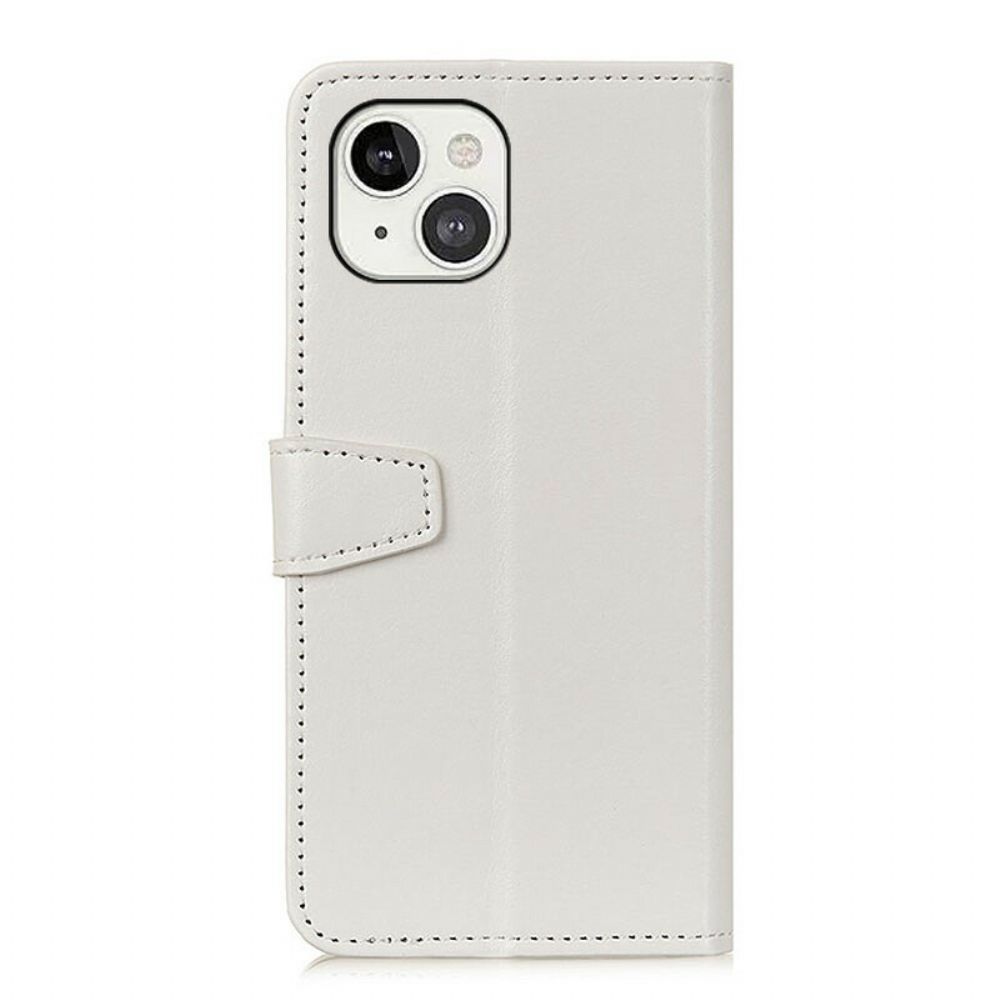 Flip Case voor iPhone 13 Eenvoudig Glanzend Leereffect