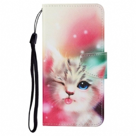 Flip Case voor iPhone 13 Kattenverhalen Met Lanyard