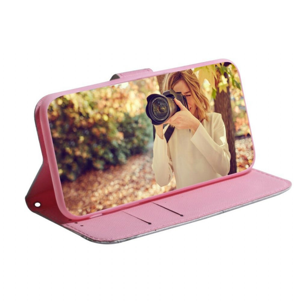 Flip Case voor iPhone 13 Oude Roze Bloem