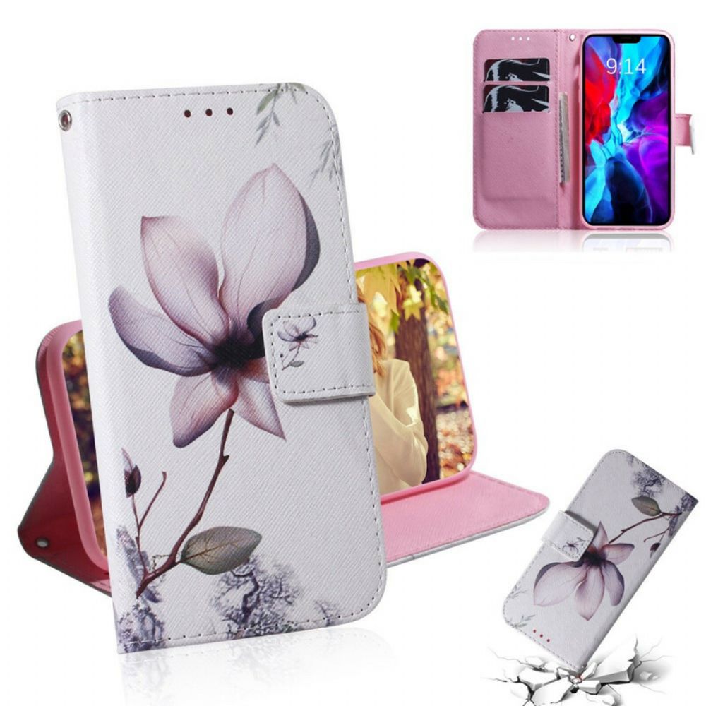 Flip Case voor iPhone 13 Oude Roze Bloem