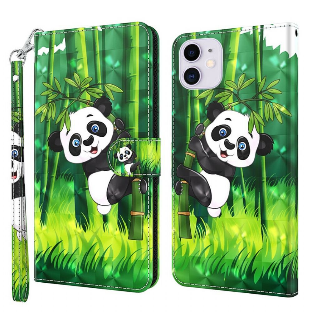 Flip Case voor iPhone 13 Panda En Bamboe