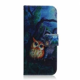 Flip Case voor iPhone 13 Uilen Schilderen