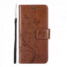 Flip Case voor iPhone 13 Vlinders In Bloemen