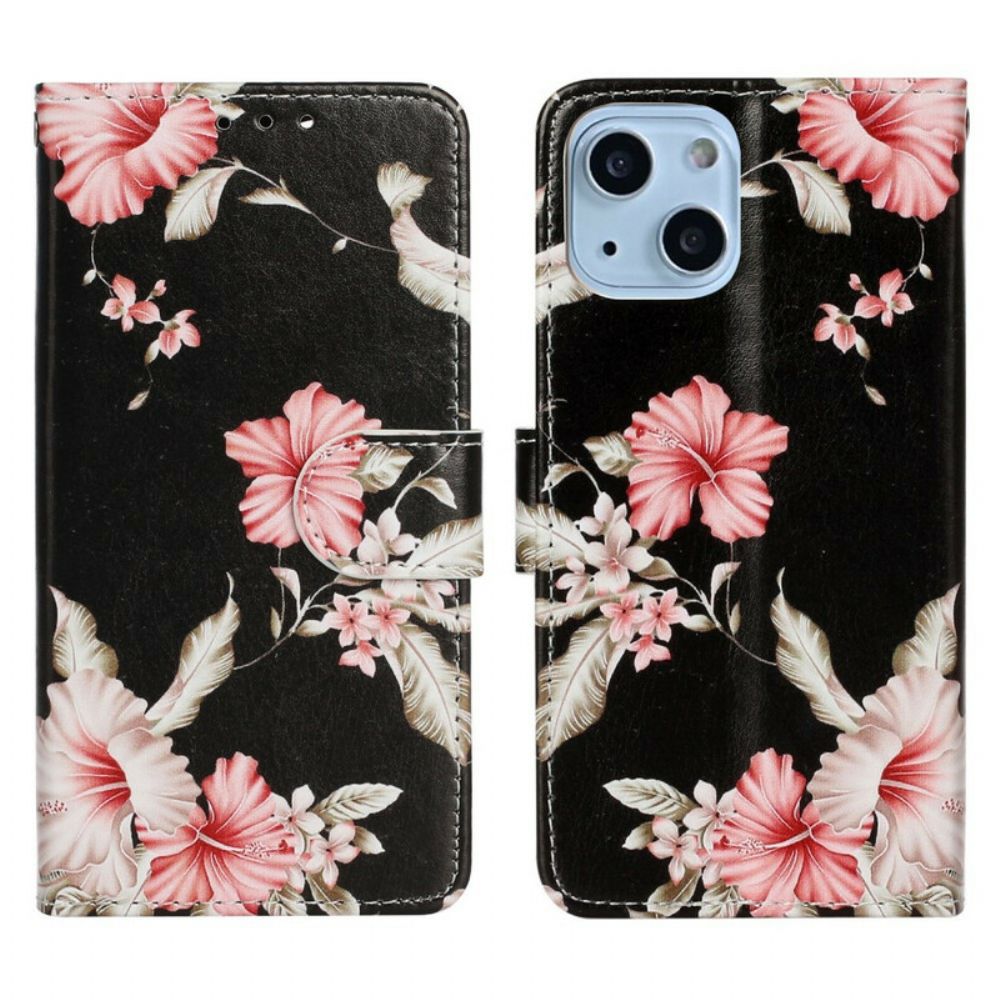 Folio-hoesje voor iPhone 13 Bloemen Ontdekking