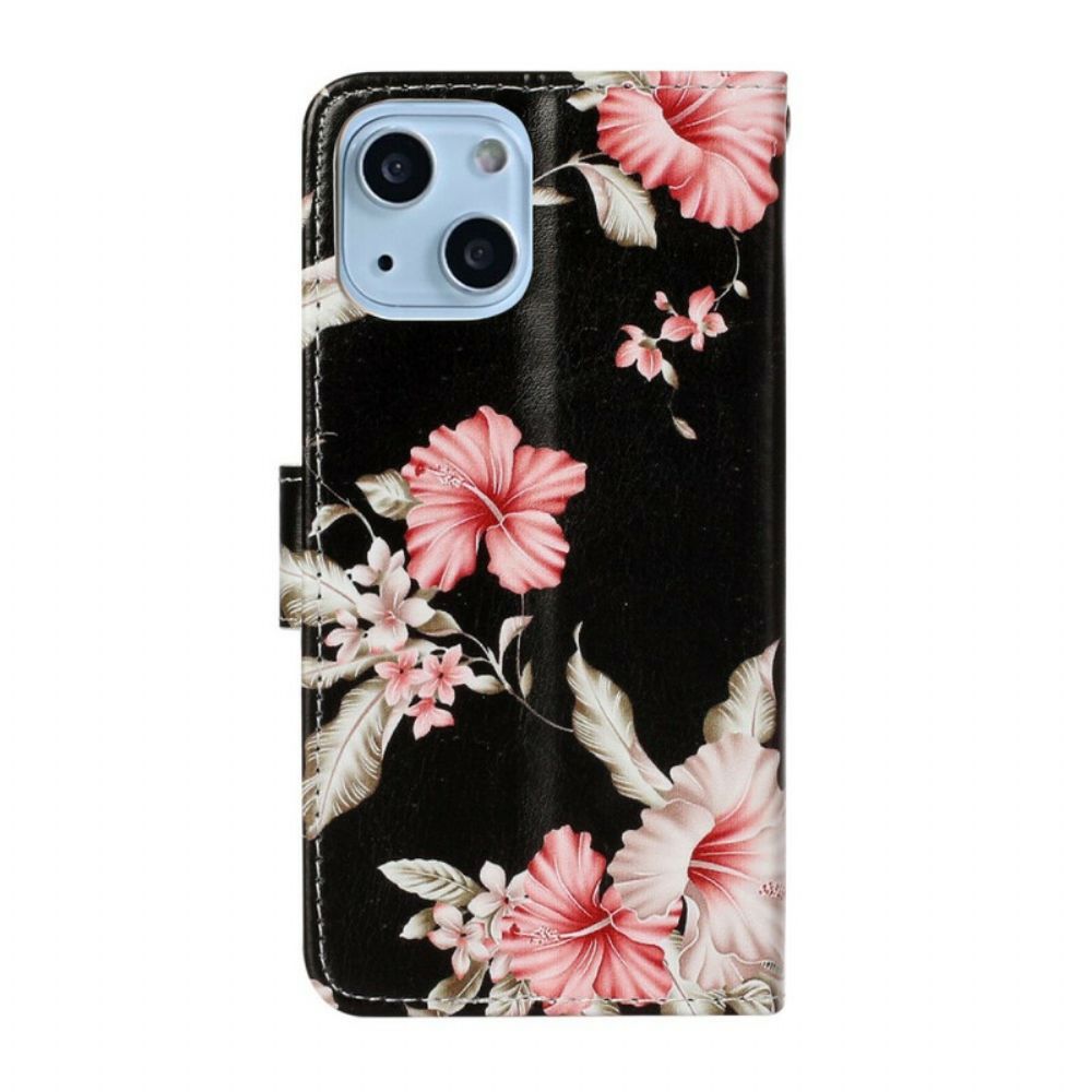 Folio-hoesje voor iPhone 13 Bloemen Ontdekking