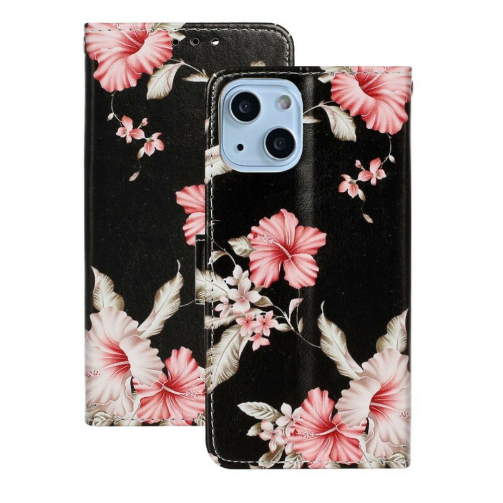 Folio-hoesje voor iPhone 13 Bloemen Ontdekking