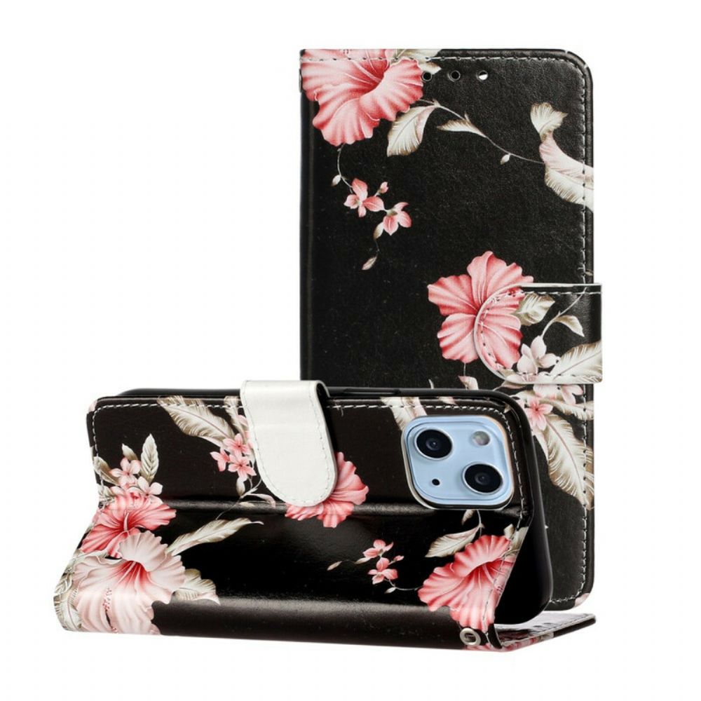 Folio-hoesje voor iPhone 13 Bloemen Ontdekking