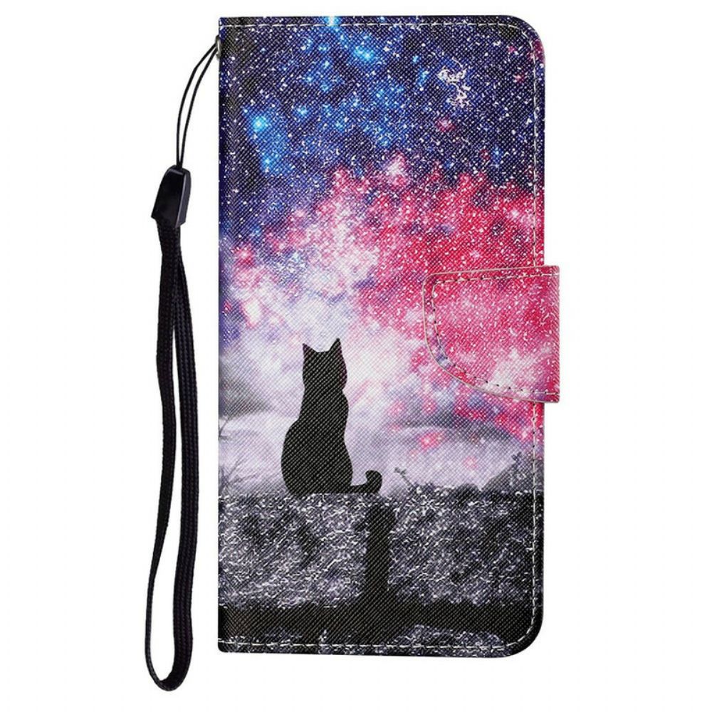 Folio-hoesje voor iPhone 13 Dakraam Kat