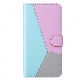 Folio-hoesje voor iPhone 13 Driekleurig Leereffect