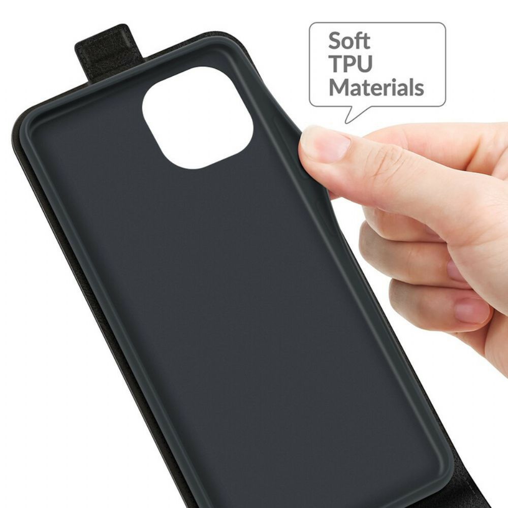 Folio-hoesje voor iPhone 13 Flip Case Verticale Flap Leereffect