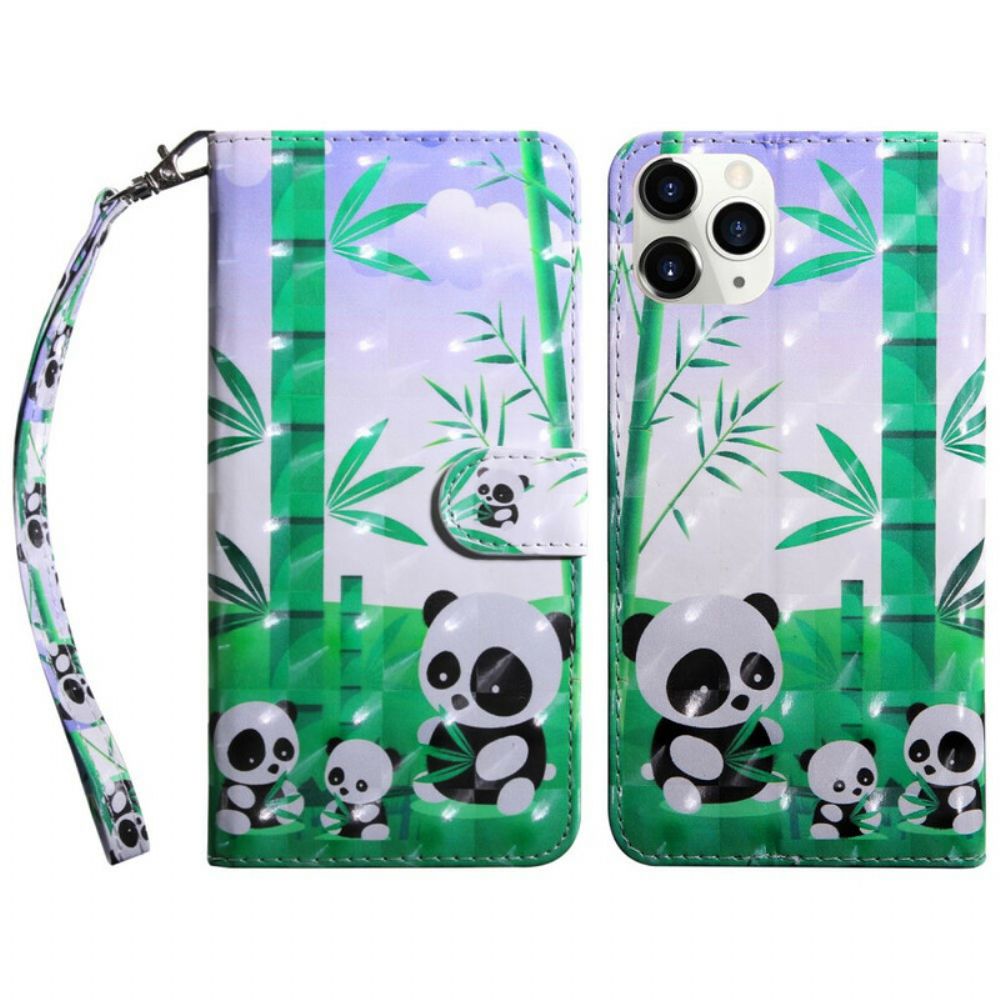 Folio-hoesje voor iPhone 13 Lichtvlek Panda's