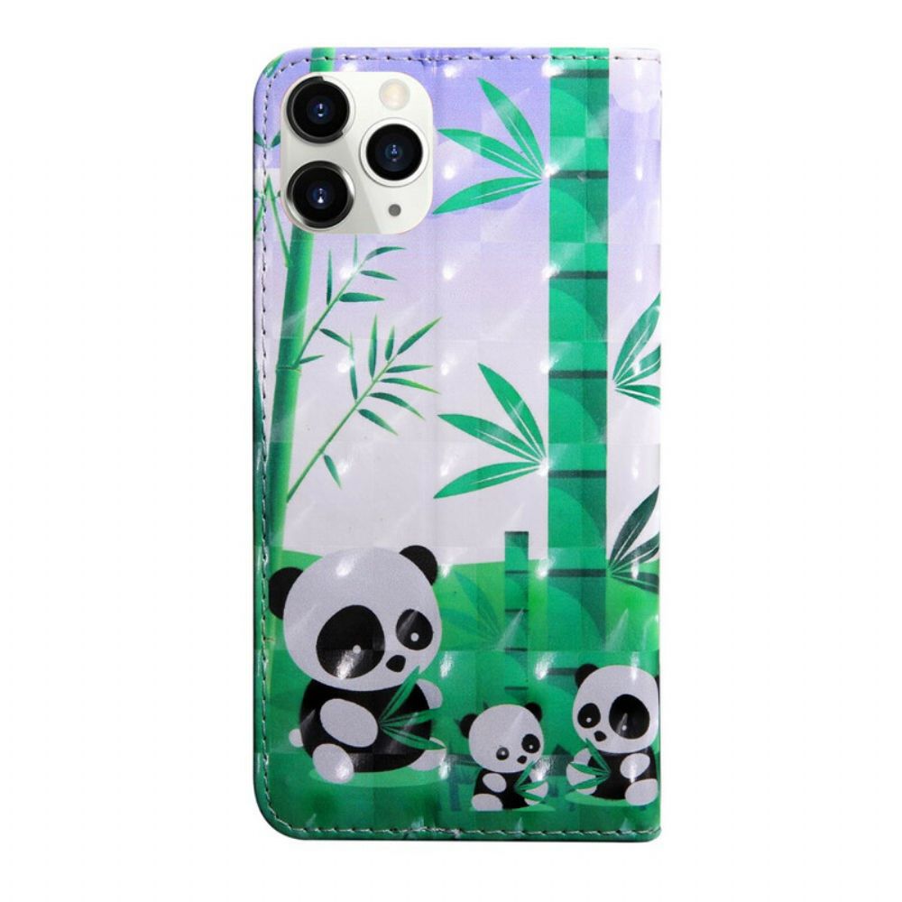 Folio-hoesje voor iPhone 13 Lichtvlek Panda's