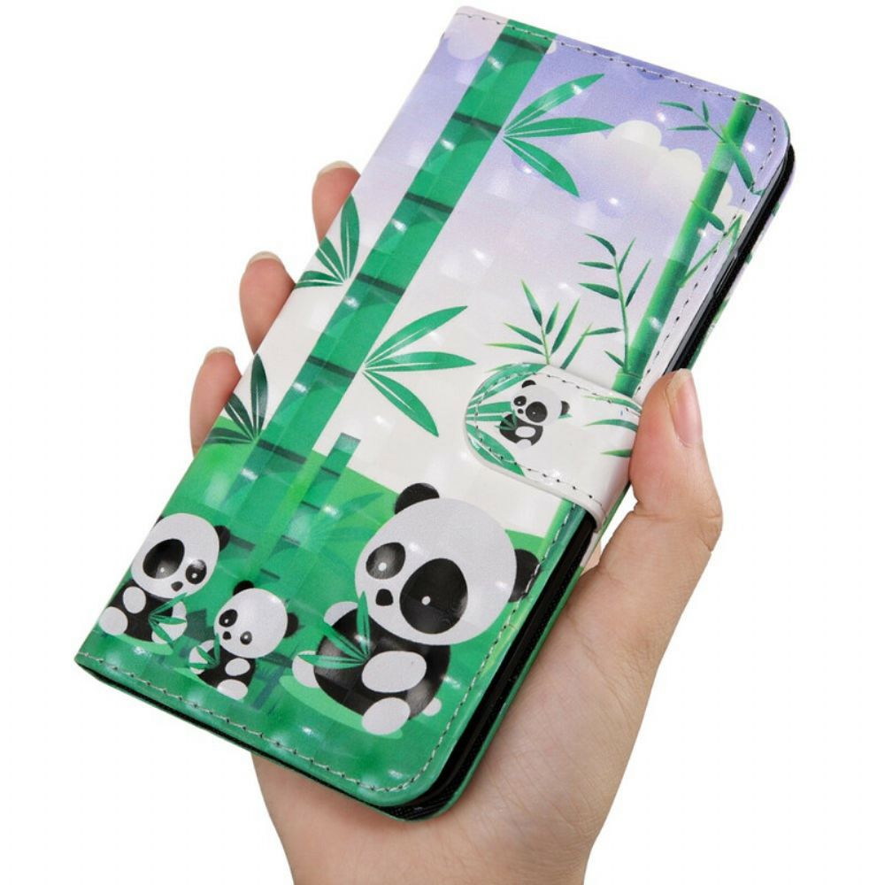 Folio-hoesje voor iPhone 13 Lichtvlek Panda's