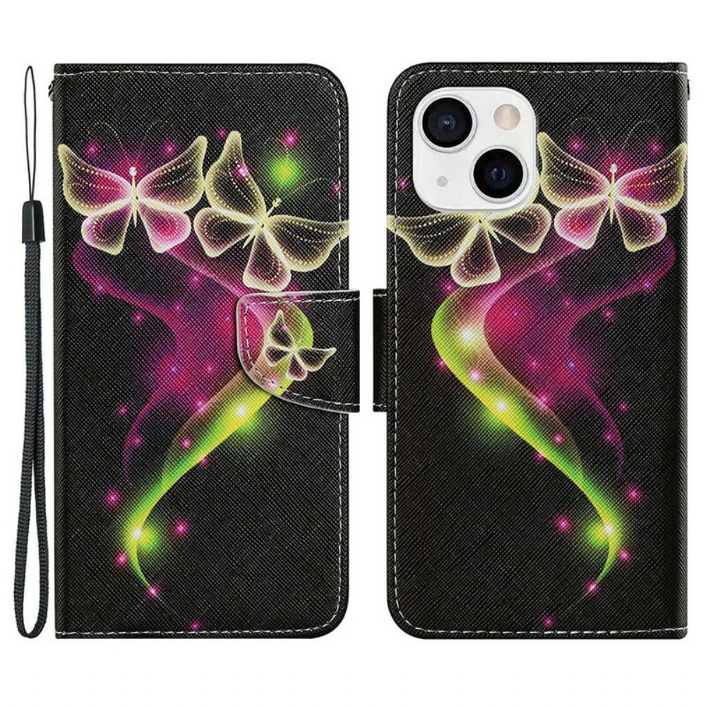 Folio-hoesje voor iPhone 13 Magische Vlinders