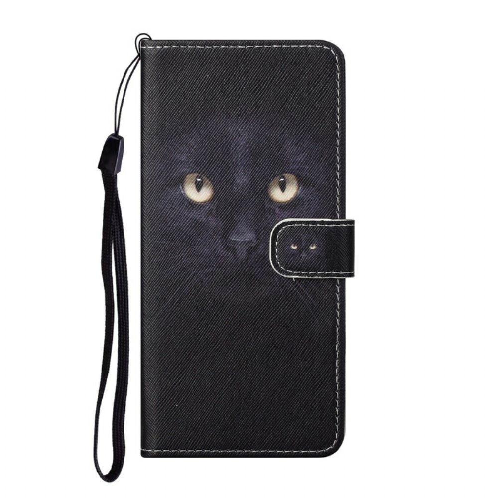 Folio-hoesje voor iPhone 13 Met Ketting Gebonden Zwarte Kattenogen