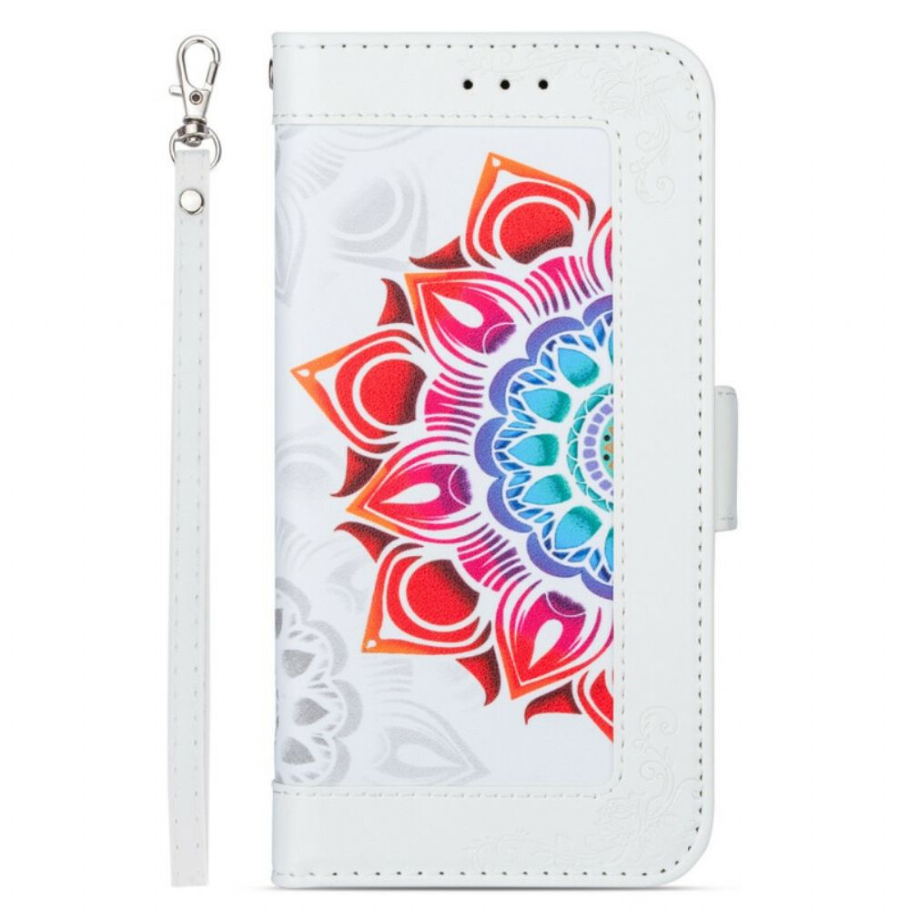 Folio-hoesje voor iPhone 13 Met Ketting Mandala Band Decoratie