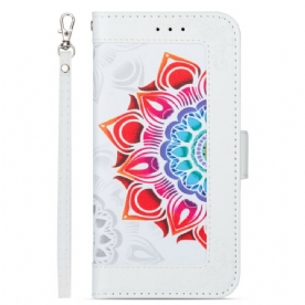 Folio-hoesje voor iPhone 13 Met Ketting Mandala Band Decoratie