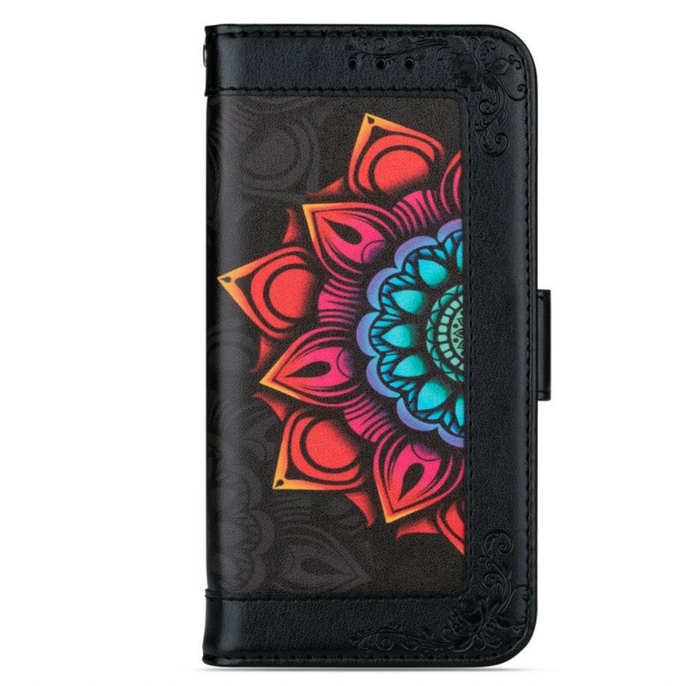 Folio-hoesje voor iPhone 13 Met Ketting Mandala Band Decoratie