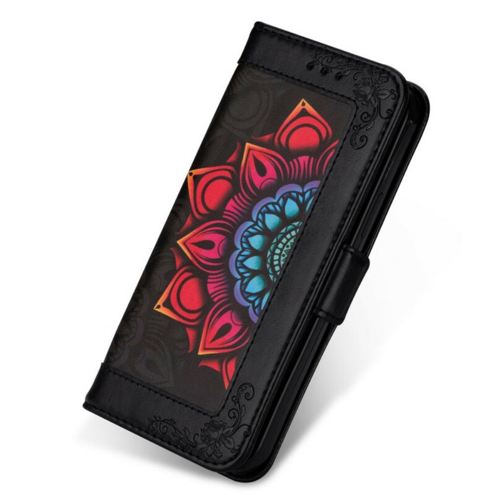 Folio-hoesje voor iPhone 13 Met Ketting Mandala Band Decoratie