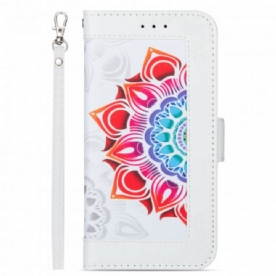 Folio-hoesje voor iPhone 13 Met Ketting Mandaladecoratie Met Riem