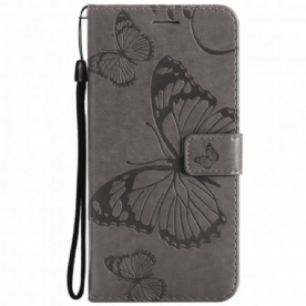 Folio-hoesje voor iPhone 13 Met Ketting Reuzenvlinders Met Bandjes