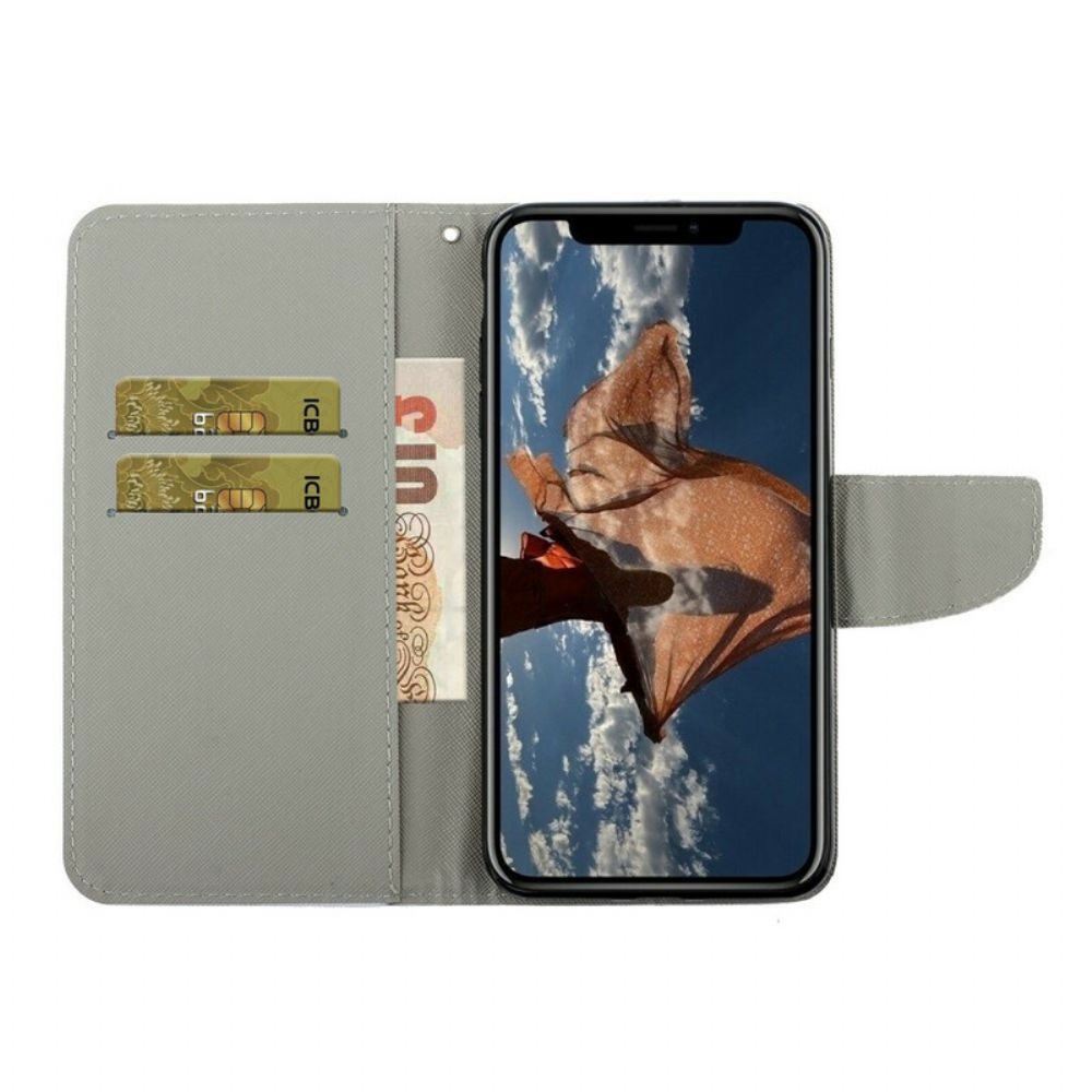 Folio-hoesje voor iPhone 13 Met Ketting Strandstrand