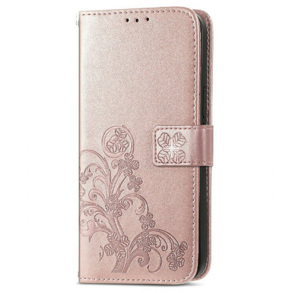 Folio-hoesje voor iPhone 13 Met Ketting Thong Floralie