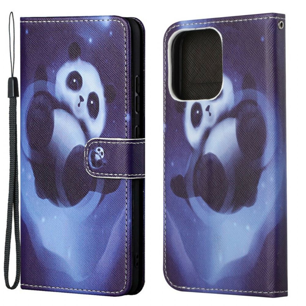 Folio-hoesje voor iPhone 13 Panda Ruimte