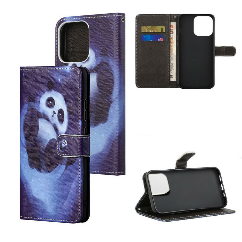 Folio-hoesje voor iPhone 13 Panda Ruimte