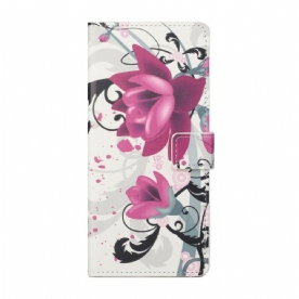 Folio-hoesje voor iPhone 13 Tropische Bloemen