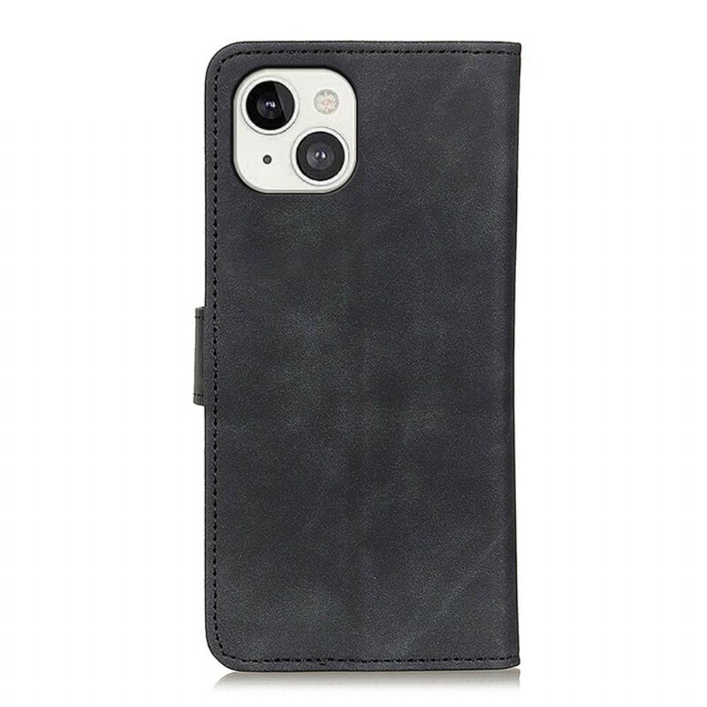 Folio-hoesje voor iPhone 13 Vintage Leereffect Khazneh